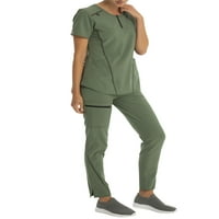 Scrubstar női aktív antimikrobiális negyed Zip Scrub Top WD608a