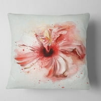 Designart szép rózsaszín akvarell virág - Virágok dobnak párnamunkát - 16x16