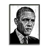 Stupell Industries Barak Obama elnöki ikonja, a Portré tervezése, Neil Shigley, 24 30