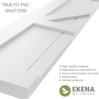 Ekena Millwork 15 W 69 H True Fit PVC Center X-Board Farmhouse rögzített redőnyök, Hailstorm szürke