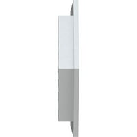 Ekena Millwork 20 W 12 H Vízszintes csúcsos Gable szellőző funkcionális, PVC Gable szellőzőnyílás 1 4 lapos díszítéssel
