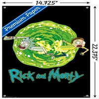 Rick és Morty-portál fali poszter Push csapokkal, 14.725 22.375