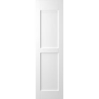 Ekena Millwork 18 W 33 H Americraft Két egyenlő emelt panel külső valódi fa redőnyök, fehér