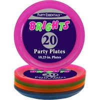 Műanyag neon desszert party tányérok, válogatott színek
