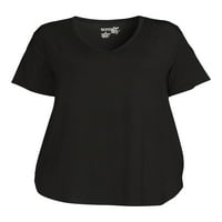 Terra & Sky Women's Plus méretű V-nyakú póló, 2 csomag
