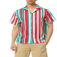 Egyedi alku a férfi nyári csíkos ing rövid ujjú gombbal a tengerparti ingek