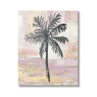 Stupell Industries pasztell rózsaszín pálmafa trópusi absztrakt design vászon fali művészet, 20, Kristen Dew tervezése