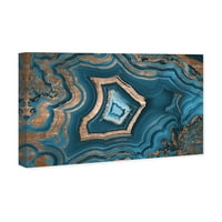 Wynwood Studio Absztrakt fal art vászon nyomatok „álmodozás rólad Geode” kristályok - kék, bronz