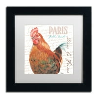 Védjegy Szépművészet Dans La Ferme Rooster I Canvas Art készítette: Jennifer Redstreake White Matte, fekete keret