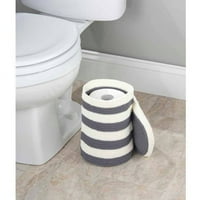 Interdesign Ellis kötött szabadon álló WC -papír tekercs tartó fürdőszoba tárolására, szürke elefántcsont