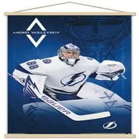 Tampa Bay Lightning-Andrei Vasilevskiy fali poszter fa mágneses kerettel, 22.375 34