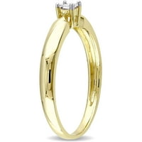 Carat T.W. Hercegnő vágott gyémánt pasziánsz gyűrű 10 kt sárga aranyban