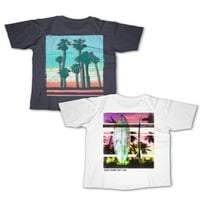 Wonder Nation Husky Boys látomások szörf naplemente grafikus póló, méretek 8-18