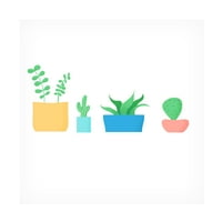 Fiorella felszíni tervezés 'minimalista kaktusz illusztráció' vászon művészet