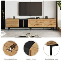 Század közepén Modern TV Stand akár 80 kortárs téglalap, egyedi stílusú TV konzol asztal ajtókkal & nagy tároló szekrény nappali