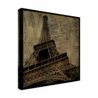 Védjegy Képzőművészet 'Eiffel a földből' vászon művészete, John W. Golden
