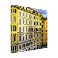 Védjegy Szépművészet 'Dolce Vita Róma olasz sárga homlokzatok' vászon művészete, Philippe Hugonnard