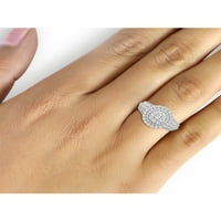 JewelersClub sterling ezüst karátos fehér gyémánt klaszter gyűrű nőknek