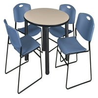 Regency Kee kerek Bézs Breakroom asztal egymásra rakható Zeng székekkel