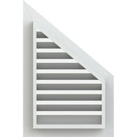 Ekena Millwork 20 W 30 H Fél csúcspontú bal felső sarok: Funkcionális, PVC Gable Vent W 1 4 lapos burkolat keret