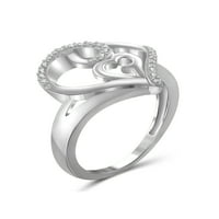 JewelersClub 0. Sterling ezüst akcentus fehér gyémánt nyitott gyűrű nők számára