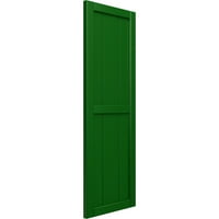 Ekena Millwork 1 8 W 35 H True Fit PVC, Három tábla keretes tábla-N-Batten redőnyök, Viridian Green