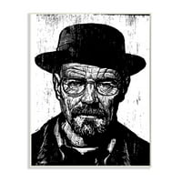 Stupell Industries Walter White Heisenberg Breaking Bad Híres emberek Portré grafikus művészet, keret nélküli művészet nyomtatott