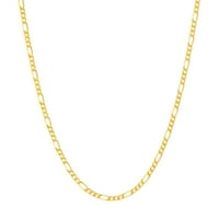 10K sárga arany 20 Figaro lánc nyaklánc W rugós gyűrű - Unisex