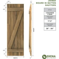 Ekena Millwork 1 2 W 83 H Americraft öt tábla külső fadarabja csatlakoztatva a Board-N-Batten redőnyöknek, befejezetlen