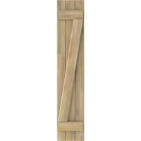 Ekena Millwork 1 2 W 84 H Americraft Három tábla Külső Igazi Wood Csatlakozott Board-N-Batten redőnyök w z-bar, befejezetlen