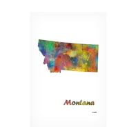 Marlene Watson 'Montana State Map 1' Canvas Art