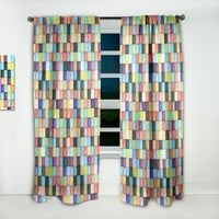 Designart 'Vintage Bright 3D négyzetek kapu' Modern függöny panel
