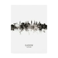Védjegy Szépművészet 'Glasgow Scotland Skyline Portré II' vászon művészete, Michael Tombsett