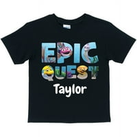 Személyre szabott splash és buborékok Epic Quest kisgyermek fekete póló