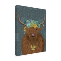 Fab Funky 'Highland Cow bohém 1' vászon művészet