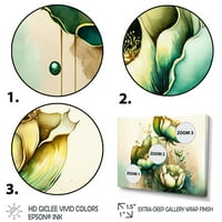 Designart Green Blooming Cally Lillies II Canvas Wall Art