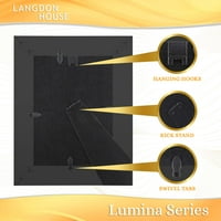 Langdon House Barnwood Black Real Wood képkeretek arany díszítéssel, csomag, Lumina kollekció