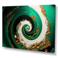 Designart Green and Gold összeomló hullámok I Canvas Wall Art