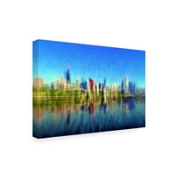 David Manlove 'Chicago Skyline 4' Canvas Art