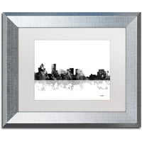 Védjegy Szépművészet Salem Oregon Skyline BG-1 Canvas Art készítette: Marlene Watson, White Matte, ezüst keret