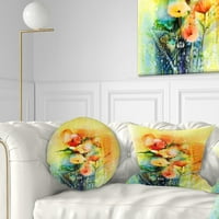 Designart színes akvarell virágok sárga színű - virágos párna - 16x16