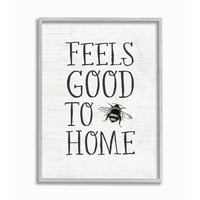 A Stupell Industries Bee Pun jó érzés, hogy otthoni rovar idézet keretes fali művészete, Daphne Polselli, 16 20