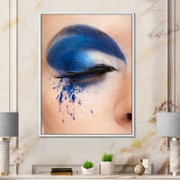 Designart 'zárt nő szem kék fantáziával alkotja a' Modern keretes vászon fali művészet nyomtatványt