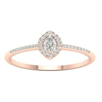 Imperial 1 5ct TDW Diamond 10K rózsa arany marquise Diamond Halo Promise Ring