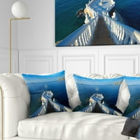 Designart Benidorm Mirador del Castillo Lookout Point - Seascape Drow Pillow - 16x16