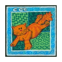 Védjegy Szépművészet „szeszélyes macska” vászon művészete: Lisa Choate