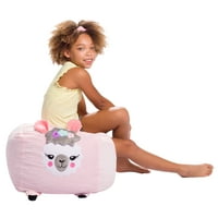 Posh Creations Állatbab táska szék, puha borító, gyerekek, 1. ft, rózsaszín láma
