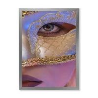 Designart 'Velencei maszk a női arcon' Modern keretes művészeti nyomtatás
