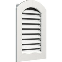 Ekena Millwork 14 W 26 H Arch Top Gable Vent funkcionális, PVC Gable szellőzőnyílás 1 4 lapos díszítéssel