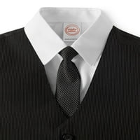 Wonder Nation öltözött szett pinstripe mellényvel, fehér ruhával, sovány nyakkendővel és fekete pull-on nadrággal, négyrészes